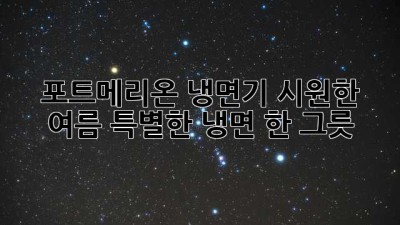 포트메리온 냉면기: 시원한 여름, 특별한 냉면 한 그릇